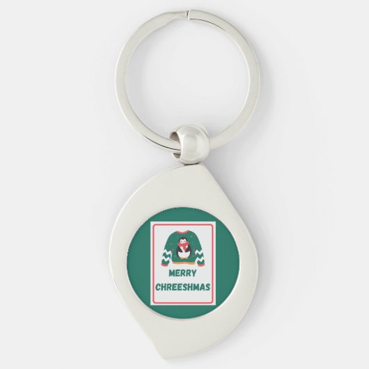 Merry Chreeshmas Penguin Sweater Sleutelhanger (Voorkant)