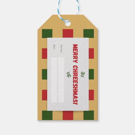 Merry Chreeshmas plaid Cadeaulabel (Voorkant)