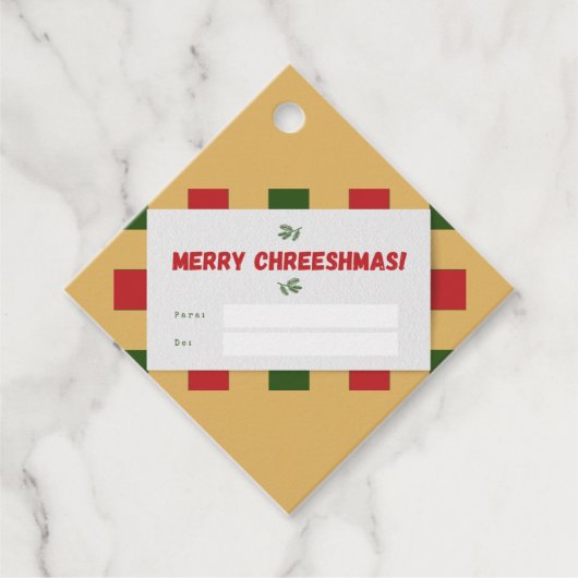 Merry Chreeshmas plaid Gift Rectangular Bedankjes Labels (Voorkant)