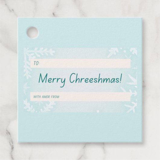 Merry Chreeshmas Snowflake Bedankjes Labels (Voorkant)