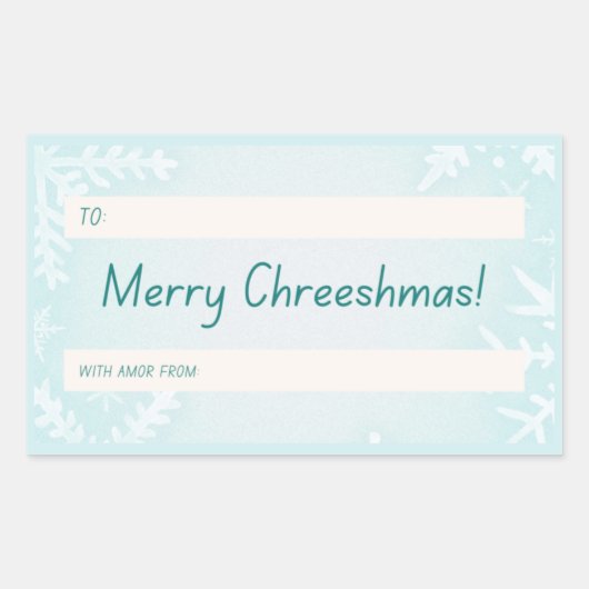 Merry Chreeshmas Snowflake Gift Rechthoekige Sticker (Voorkant)