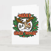 Merry Chris Moose Feestdagen Kaart (Voorkant)