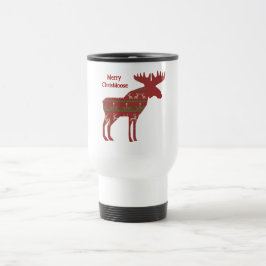 Merry Chris Moose Funny Kerstmis Moose Animal Art Reisbeker