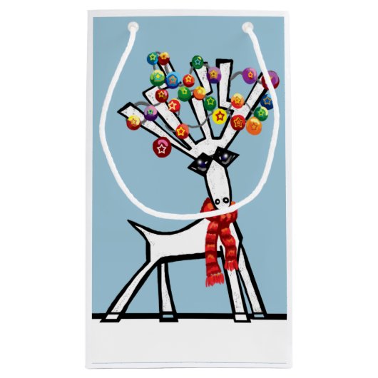 Merry Chris Moose of rendier Klein Cadeauzakje (Achterkant)