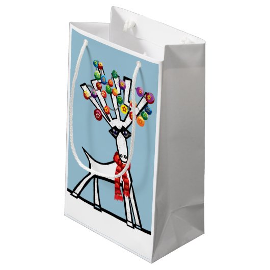 Merry Chris Moose of rendier Klein Cadeauzakje (Achterkant Gekanteld)