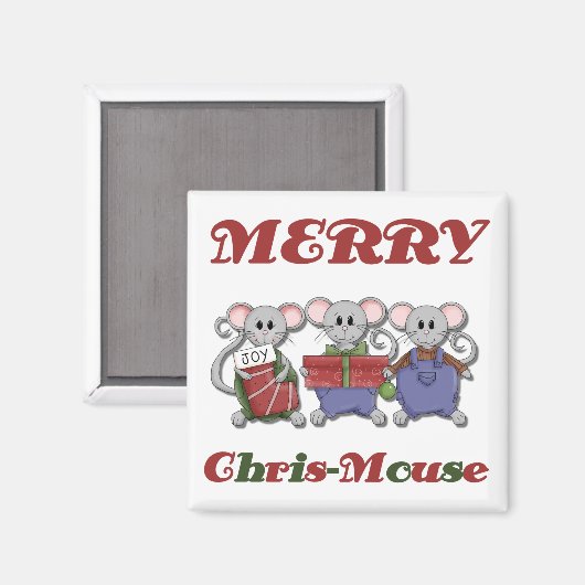 Merry Chris-Mouse Tshirts en Gifts Magneet (Voorkant / Achterkant)