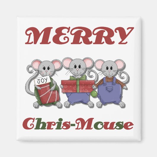 Merry Chris-Mouse Tshirts en Gifts Magneet (Voorkant)