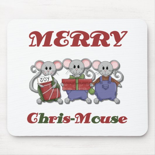 Merry Chris-Mouse Tshirts en Gifts Muismat (Voorkant)