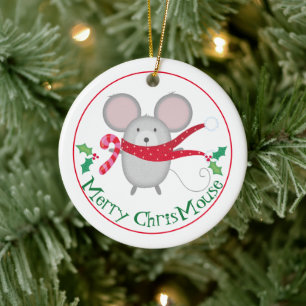 Merry Chris Mouse, vakantiemuis Keramisch Ornament