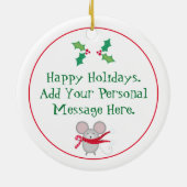 Merry Chris Mouse, vakantiemuis Keramisch Ornament (Achterkant)