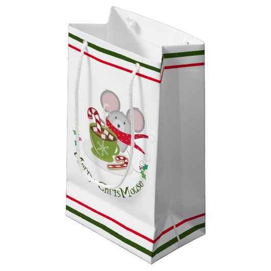 Merry Chris Mouse, vakantiemuis Klein Cadeauzakje (Voorkant Gekanteld)
