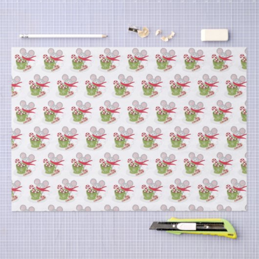 Merry Chris Mouse, vakantiemuis Tissuepapier (Craft)