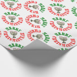 Merry Chrismanukah - KerstChanukah Menorah Cadeaupapier<br><div class="desc">De perfecte manier om zowel Kerstmis als Hanukah tegelijk te vieren. Vrolijk kerstfeest   Happy Chanukah = Merry Chrismanukah,  compleet met Candy Cane Menorah Candles.</div>