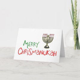 Merry Chrismanukah - KerstChanukah Menorah Feestdagen Kaart