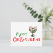Merry Chrismanukah - KerstChanukah Menorah Feestdagenkaart (Staand voorkant)