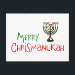 Merry Chrismanukah - KerstChanukah Menorah Feestdagenkaart<br><div class="desc">De perfecte manier om zowel Kerstmis als Hanukah tegelijk te vieren. Vrolijk kerstfeest   Happy Chanukah = Merry Chrismanukah,  compleet met Candy Cane Menorah Candles.</div>