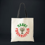 Merry Chrismanukah - KerstChanukah Menorah Tote Bag<br><div class="desc">De perfecte manier om zowel Kerstmis als Hanukah tegelijk te vieren. Vrolijk kerstfeest   Happy Chanukah = Merry Chrismanukah,  compleet met Candy Cane Menorah Candles.</div>