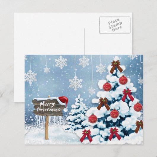 Merry Chrismas Feestdagenkaart (Voorkant / Achterkant)
