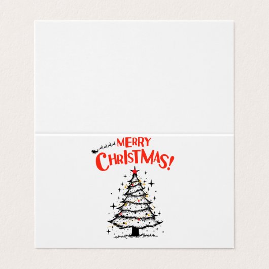 merry chrismas in u visitekaartje (Buitenkant ongevouwen)