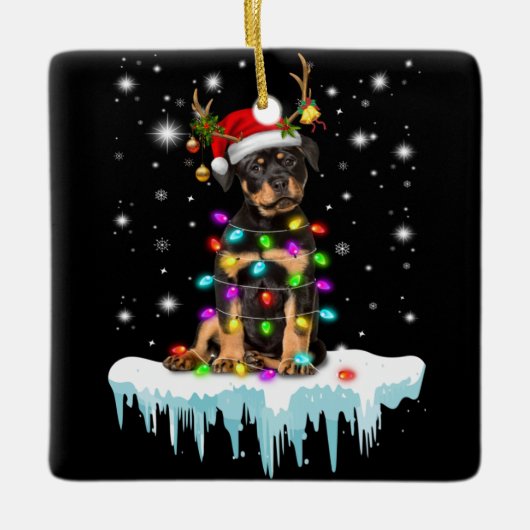 Merry Chrismas mijn kleine rottweiler Keramisch Ornament (Voorkant)