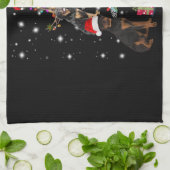 Merry chrismas mijn kleine rottweiler theedoek (Gevouwen)