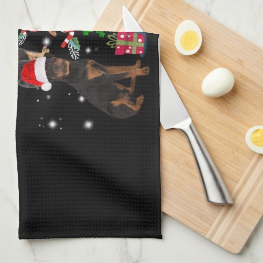 Merry chrismas mijn kleine rottweiler theedoek (Quarter Fold)