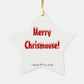 Merry Chrismoose Bull Moose Wildlife Art Keramisch Ornament (Achterkant)