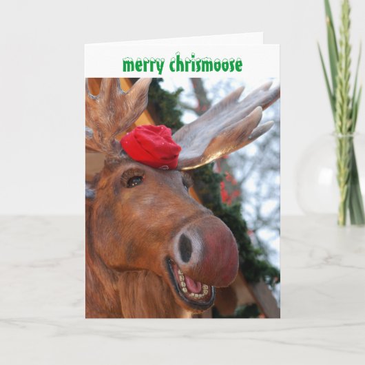 Merry Chrismoose Christmas Card Feestdagen Kaart (Voorkant)