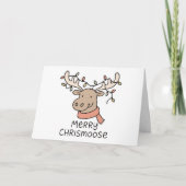 Merry Chrismoose - Funny Christmas Card Feestdagen Kaart (Voorkant)