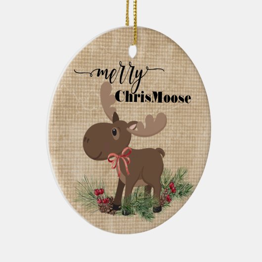 Merry ChrisMoose Keramisch Ornament (Rechts)