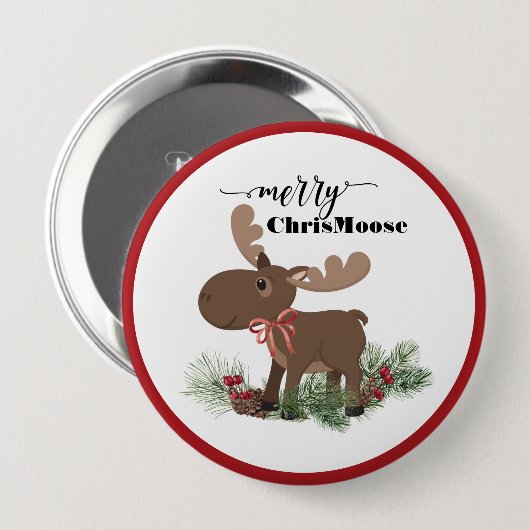 Merry ChrisMoose Ronde Button 4,0 Cm (Voorkant /achterkant)