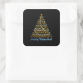 Merry Chrismukkah 2022 Happy Hanukkah Christmas Tr Vierkante Sticker (Tas)