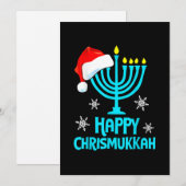 Merry Chrismukkah 2022 Happy Hanukkah kerstmis Sa Feestdagenkaart (Voorkant / Achterkant)