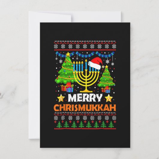 Merry Chrismukkah 2022 Happy Hanukkah kerstmis Sa Kaart (Voorkant)