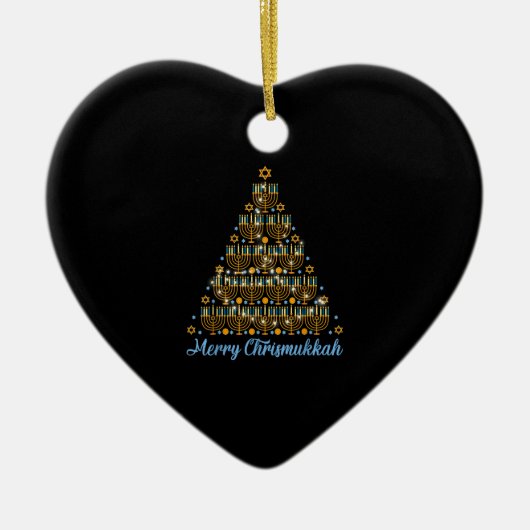 Merry Chrismukkah 2022 Happy Hanukkah Kerstmis Tr Keramisch Ornament (Voorkant)