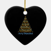 Merry Chrismukkah 2022 Happy Hanukkah Kerstmis Tr Keramisch Ornament (Achterkant)