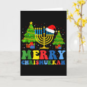 Merry Chrismukkah 2024 Happy Hanukkah Christmas Sa Kaart (Gele Bloem)