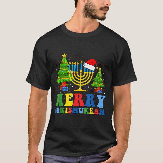 Merry Chrismukkah 2024 Happy Hanukkah Christmas Sa T-shirt (Voorkant)
