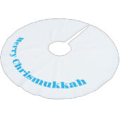 Merry Chrismukkah Blue en White Tree Skirt Kerstboom Rok (Gekanteld)