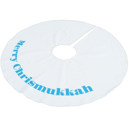 Merry Chrismukkah Blue en White Tree Skirt Kerstboom Rok (Gekanteld)