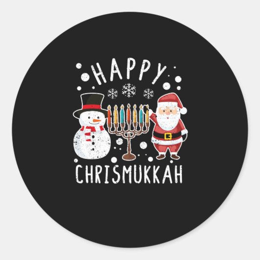 Merry Chrismukkah Christmas Hanukkah Christmas Ronde Sticker (Voorkant)