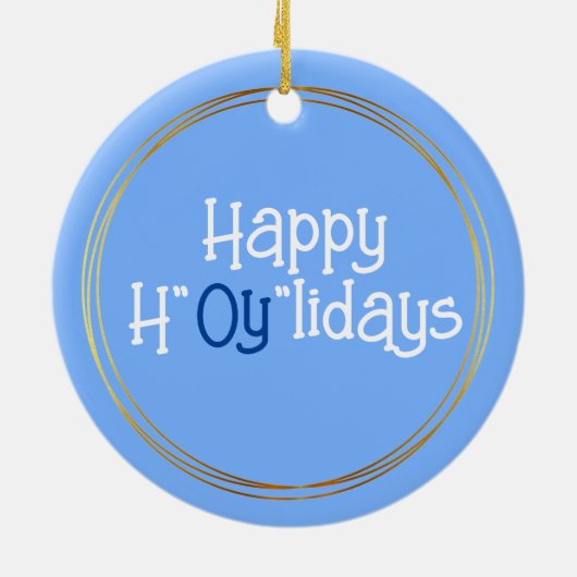 Merry Chrismukkah en Happy H"oy"lidays Ornament (Achterkant)