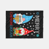 Merry Chrismukkah Funny Gnomes Christmas And Hanuk Fleece Deken (Voorkant (Horizontaal))
