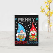 Merry Chrismukkah Funny Gnomes Christmas And Hanuk Kaart (Gele Bloem)