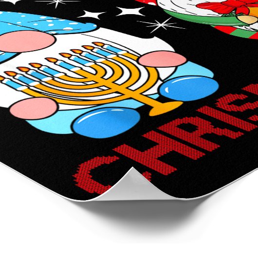 Merry Chrismukkah Funny Gnomes Christmas And Hanuk Poster (Hoek)