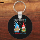 Merry Chrismukkah Funny Gnomes Christmas And Hanuk Sleutelhanger (Voorkant)