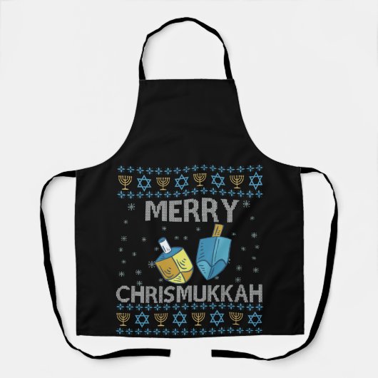 Merry Chrismukkah Funny Jewish Hanukkah Holiday Schort (Voorkant)