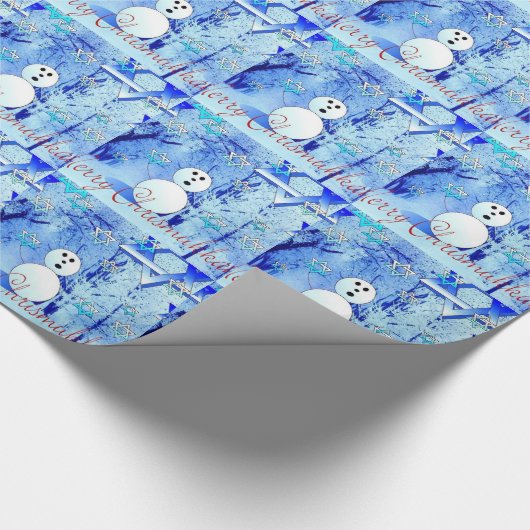 Merry Chrismukkah Hannukah Holiday Wrapping paper Cadeaupapier (Hoek)