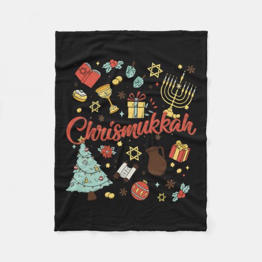 Merry Chrismukkah Happy Christmas Chanoeka 1 Fleece Deken (Voorkant)