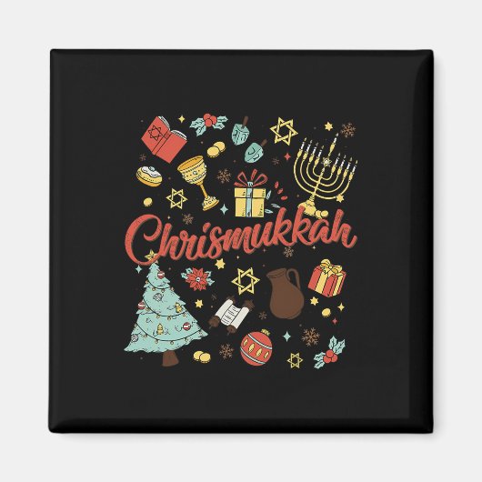 Merry Chrismukkah Happy Christmas Chanoeka 1 Magneet (Voorkant)